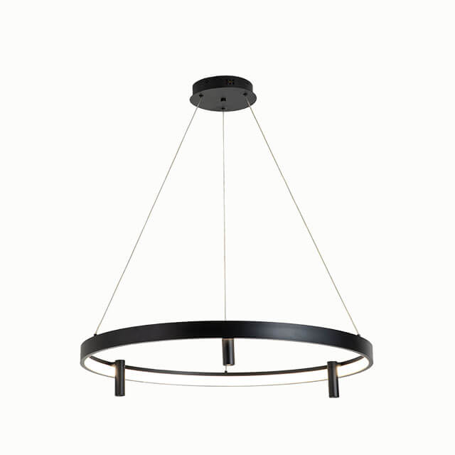 D800*H1220MM 55W 3000K+6000K Matte Black Led Modern Luxury Chandelier Home Hotel Made in China