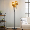 Boho Floor Lamp, 68in. Rattan Floor Lamp with Rattan Shade,3 Light Tree Standing Lamp for Bedroom,Nursery,E26 Socket, Living Room Floor Lamp for Rustic,Beach or Bohemian Decor