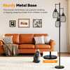 Dimmable Floor Lamp,Farmhouse Industrial Floor Lamp Standing Tree Lamp with Elegant Teardrop Cage Tall Lamps for Living Room Bedroom Office Dining Room 