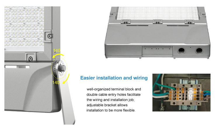 4. Installation of explosion-proof lamp is simpler. The bracket can adjust the angle, and wholesale modern explosion-proof floodlight IP66 explosion-proof and dustproof LED3030 150W 200W 240W