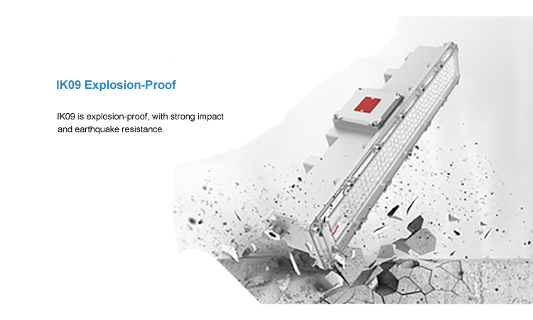 3. IK09 explosion-proof lighting China made modern LED linear explosion-proof lamp 60W 100W waterproof and dustproof outdoor gray LED linear lamp LED3030 5000K