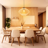 15.7” Large Rattan Chandelier for Dining Room - Boho Light Fixture Kitchen Island - Rattan Pendant Light for Bedroom - Coastal Pendant Light - Rattan Basket Light Fixture - Wicker Chandelier 