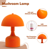 Mushroom Lamp Bedside Table Lamp,Flocking Table Lamp,Aesthetic Modern Lighting for Bedroom Retro Living Room Decor,Button Control Table Lamp for Birthday Christmas Gifts（Orange） ﻿ 
