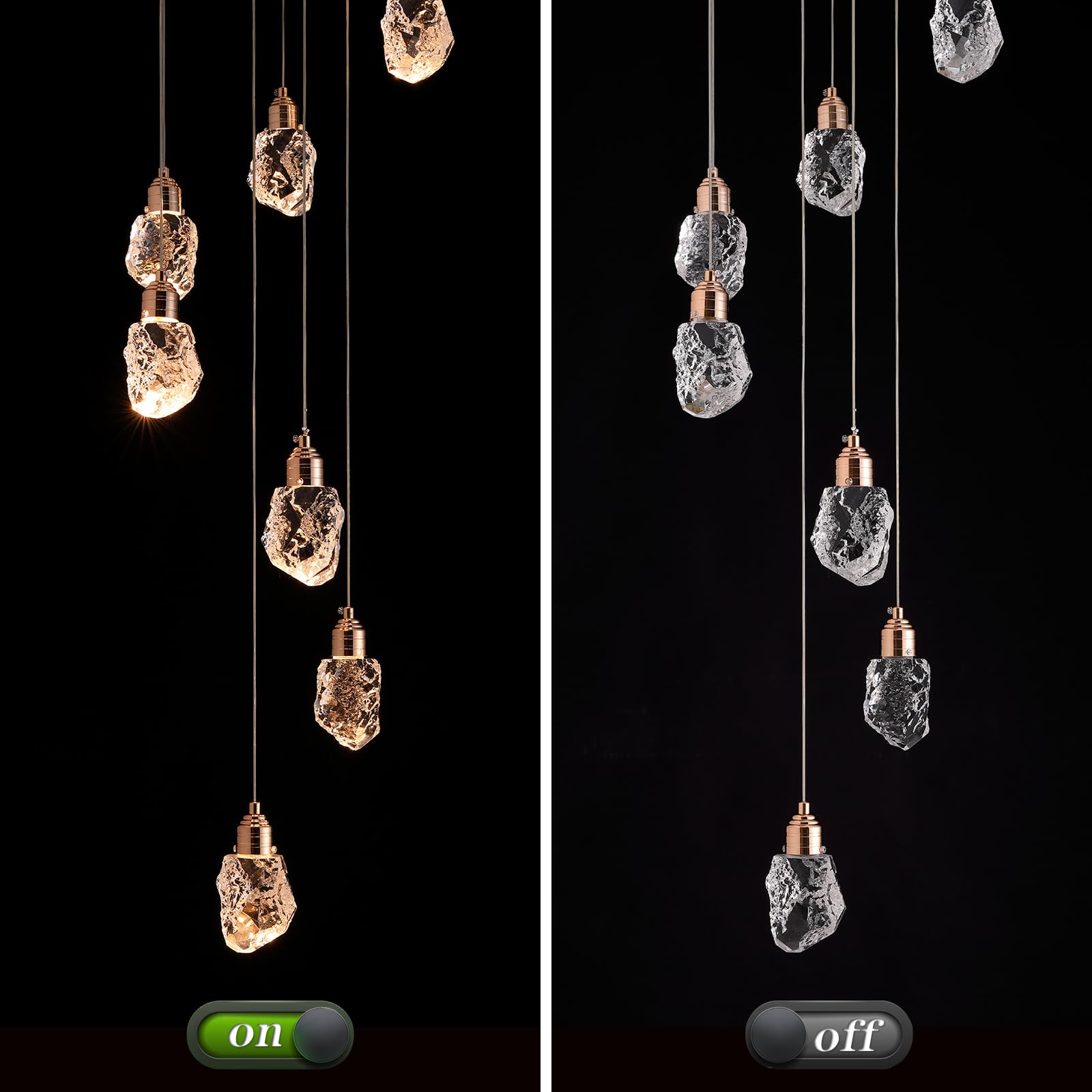 High Ceiling Chandelier - Staircase Chandelier Offers Dimmable Brightness and 3 Light Options, Ideal Long Chandelier for Transforming Your Stairwell, Foyer, Entryway, and Living Room 