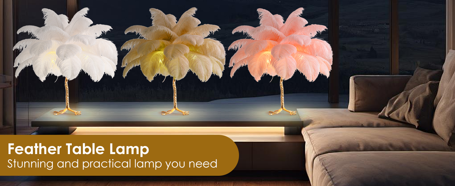 Ostrich Feather Table Lamp (1)