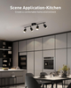 Flexible Led Track Lighting, 4-Light Black Track Lighting Fixtures Ceiling, Ceiling Spotlight with Foldable Light Arms for Kitchen, Closet, Bedroom(GU10 Socket, Bulbs Not Included) 