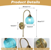 Glass Wall Sconce Mid Century Vintage Wall Lamp Modern Globe Bathroom Sconces Wall Lighting Brass Gold Wall Sconces Long Thin Wall Sconce Bedroom Bedside Wall Lamp