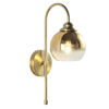  Brass Wall Sconces Vintage Rose Gold Armed Sconce Mid Century Modern Long Sconces Wall Lighting Indoor Large Glass Globe Wall Sconce Bathroom Vanity Wall Light for Bedroom 