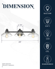 25 Inch Bathroom Light Fixtures Over Mirror, 3-Light Farmhouse Vanity Lights, Black Bathroom Lighting Fixtures with Clear Hammered Glass Shade for Bedroom, Living Room, Kitchen Sink