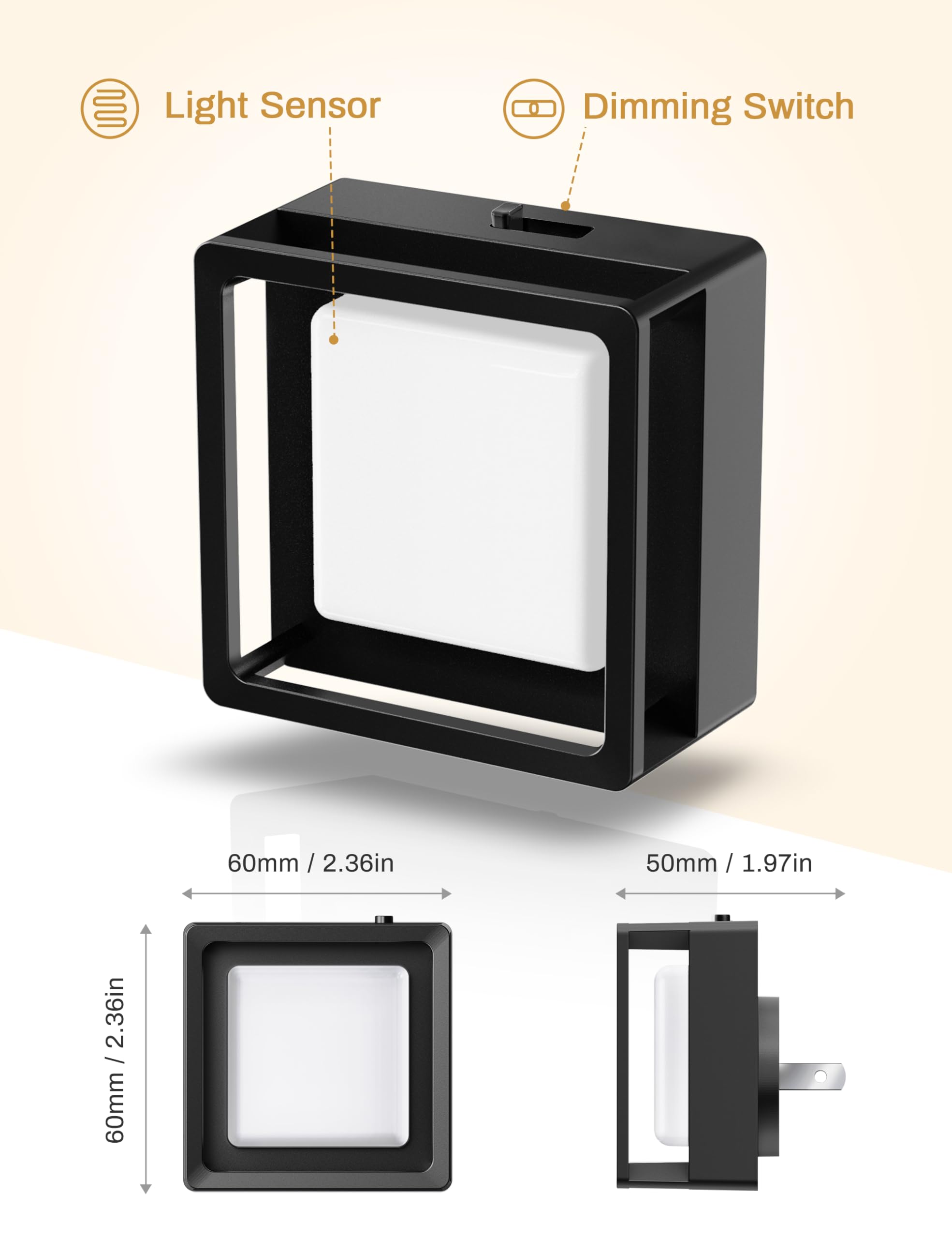 Night Light, Night Lights Plug Into Wall, Night Light, Dusk to Dawn Sensor, LED Night Light Adjustable Brightness, Bedroom, Bathroom, Hallway, Stairs, Halloween, Party