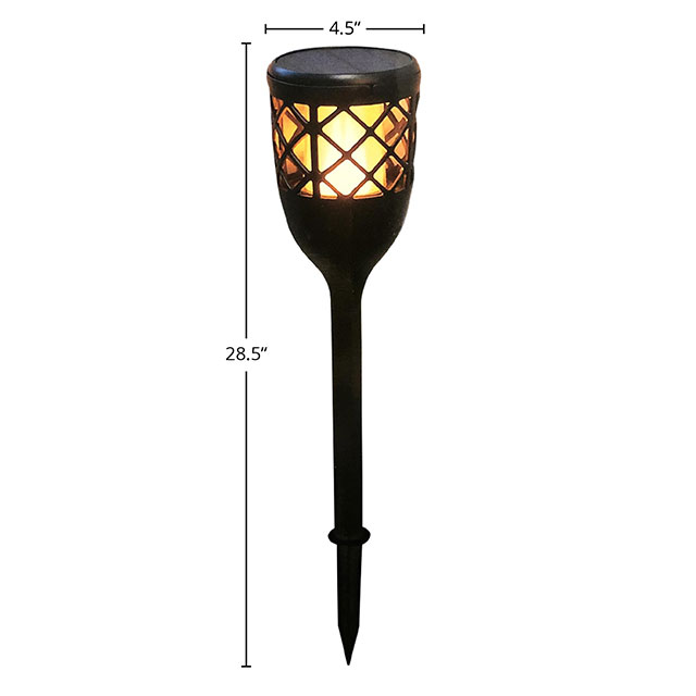 Solar Lights Outdoor Garden Pathway Solar Powered Yard Lights for Walkway Sidewalk USB chargeable Flame Light With Montion Sensor