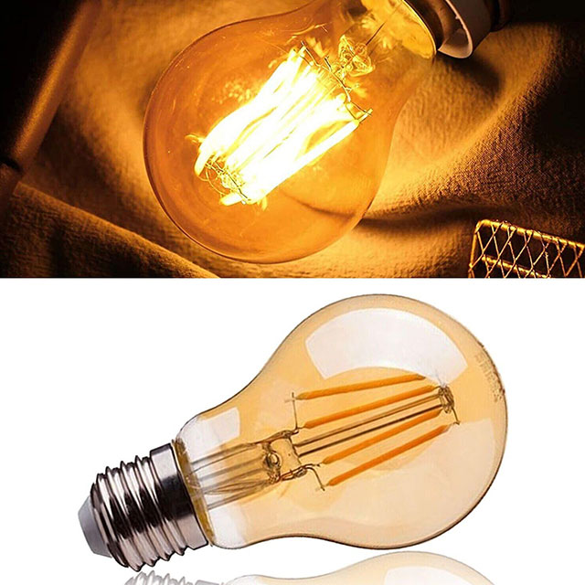 7W 2500K LED Light Bulbs Vintage Exposed Filament Smoke Glass LED with a Medium E27 Base Light Bulb Original Vintage 