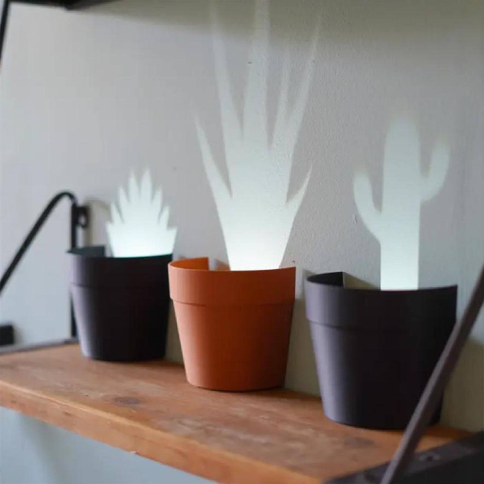  Light Projections Plant Pot Black Hole Projection Lamp with 7 Plant Accessories LED Glowing Potted Home Decor