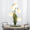 Vintage Flower Table Lamp for Home, 5 Lily of The Valley Desk Lamps 3 Color Modes Reading Lamp with G4 Led Bulbs for Bedroom, Living Room, Office 