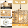 Hand-Woven Rattan Pendant Light, 11.8