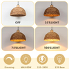 Boho Pendant Lights Kitchen Island, 11.8" Hand-Woven Rattan Light Fixture Bohemian Lighting Farmhouse Seagrass Weaving Hanging Ceiling Light Chandelier for Living Dining Room Restaurants 
