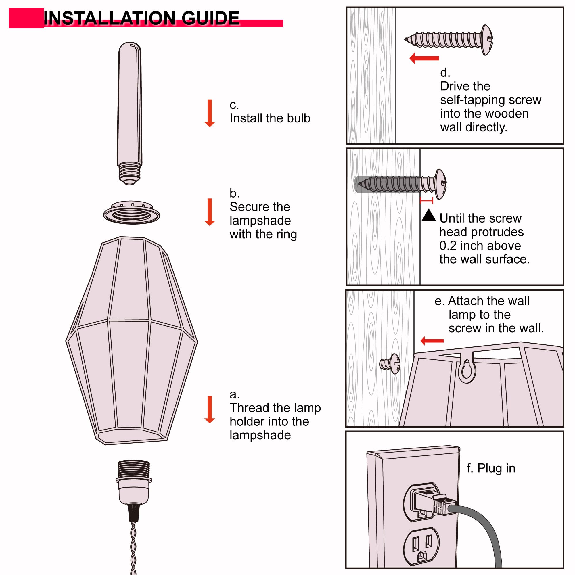 Plug-in Wall Sconce Handwoven Bohemian Wall Decor with Switch and Bulb, Wall Lights Fixtures for Bedroom Living Room Hallway Porch 
