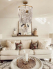 Bohemia Wood Beaded Chandelier Boho Chandelier Gold and Oak Finish Beaded Light Fixture for Dining Living Room,Bedroom, Nursery Room, Girl Room, Hallway, Entryway, Passway, 5-Light 