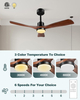 Ceiling Fans with Lights and Remote, Outdoor Ceiling Fan for Patios with Light 3 Downrods, 3 Blades Modern Ceiling Fan Noiseless Reversible DC Motor, Wood Fan for Farmhouse 