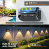  Solar Fence Lights Outdoor, Fence Lights Solar Powered with 2 Modes, Bright Lens LED Fence Solar Lights Outdoor Waterproof, Outdoor Solar Deck Lights for Fence Yard Step Stair Railing 