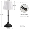 Portables Cordless Table Lamp, Fabric Shade Desk Lamp, Rechargeable Battery Powered Lighting, Dimmable Light for Dining Room, Bedroom, Bedside, Bar, Night Light, Camping, Balcony