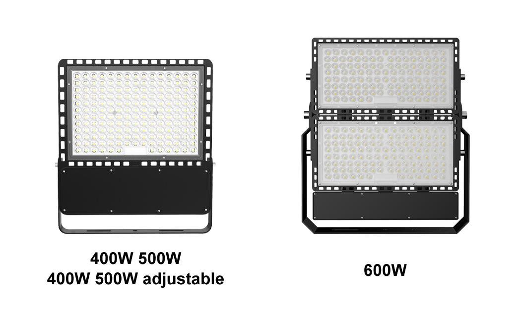 9. 100W 150W 200W 240W 300W 400W 500W 600W optional, 400W 500W 600W adjustable IP66 waterproof and dustproof, black LED modern floodlight, 7-year warranty, ETL CE SAA ROHS.