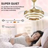 Retractable Ceiling Fan, 42 Inch Chandelier Ceiling Fan with Light, Modern Fandelier Ceiling Fan for Bedroom Living Room Dinning Room, Reverse Motor, 3 Color, 6 Wind Speed