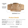 20 Inch Boho Caged Ceiling Fans with Lights Flush Mount, Layered Rattan Ceiling Fan with Light Remote Control with Reversible 6 Speeds for Bedroom, Nursery, Living Room, E12 Base