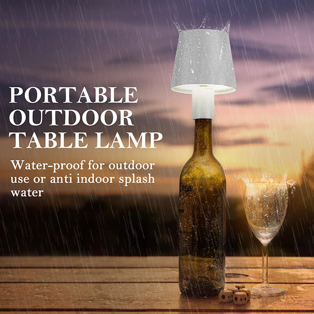 Wireless Bottle Lamp Shade, 3 Color Rechargeable Wine Bottle Lights for Bars Restaurants LED Bottle Lamp for Indoor & Outdoor Adjustable Brightness and Light Temperature 3000-6000K 