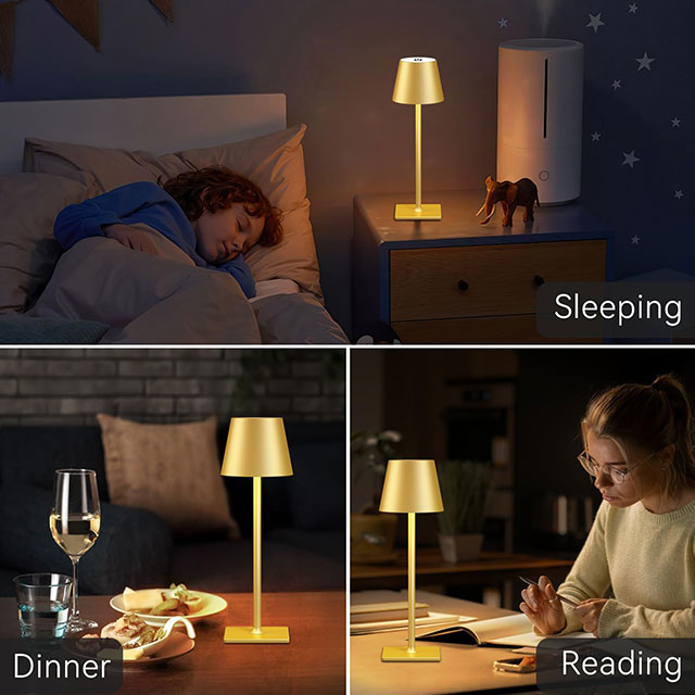 Gold Table Lamps Rechargeable, Cordless Lamp with 26000mAh Battery Operated,Wireless Lamp for Restaurant Home Dinner Dining Kitchen Outdoor Patio,Waterproof & Portable IP44