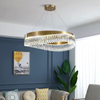 Stainless Steel Titanium + Crystal Chandlier Lighting Modern Chandelier Interior Ceilings Ring Crystal During Chandelier, Light Luxury Crystal Lamp Dining Lamp Two-Colour Light Source