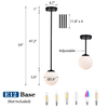 Black Globe Pendant Light Modern Matte Black Pendant Light Fixtures Over Kitchen Island with Frosted Glass Hanging Pendant Light Fixture 
