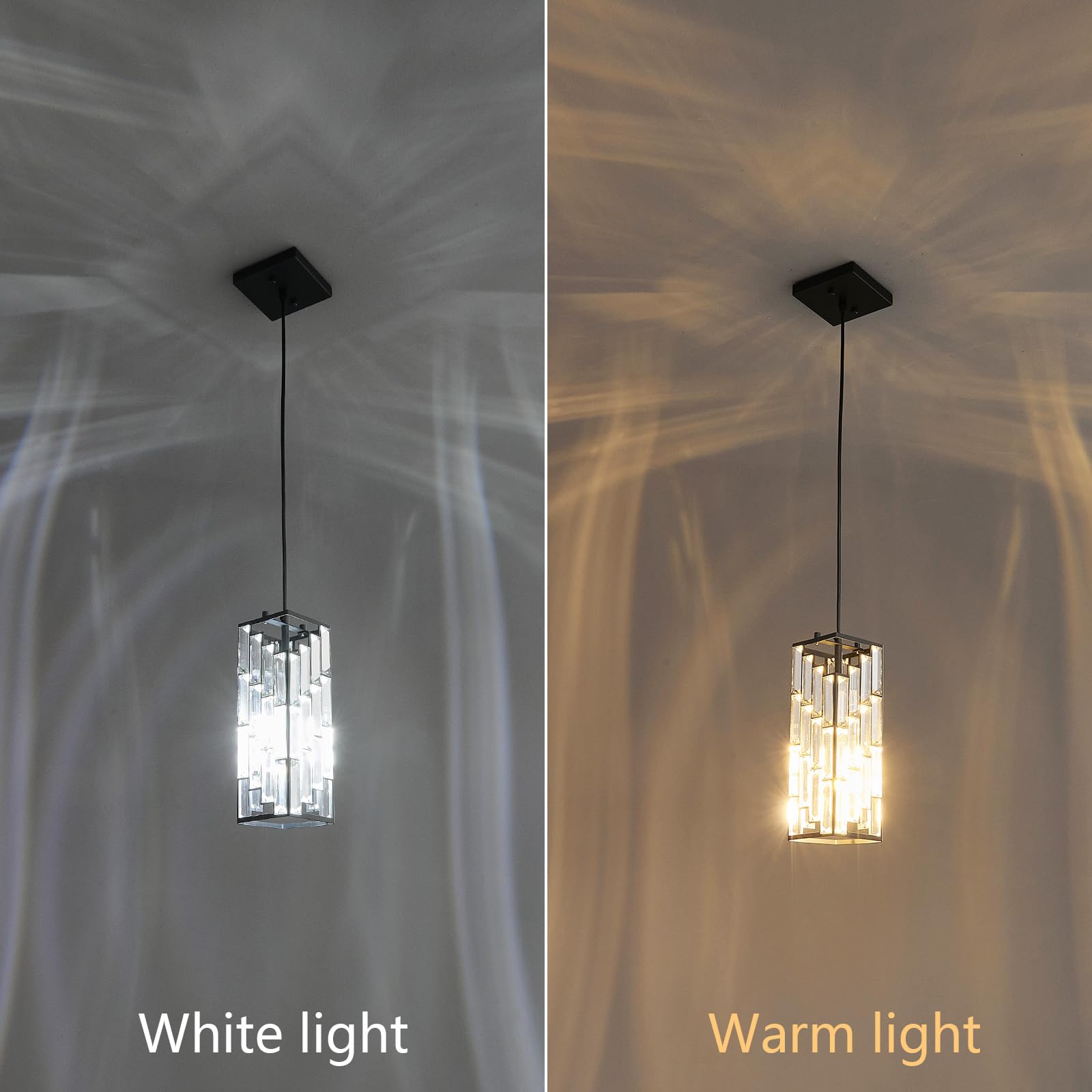 Pendant Lighting Modern Pendant Light, Mini Crystal Chandeliers,Adjustable Pendant Light Fixture for Kitchen Island Dinning Room Bedroom 