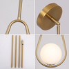 Gold Pendant Lighting Brass Finished Modern Style Kitchen Island Lighting,One Light Glass Globe Pendant Light for Indoor Hanging Light Fixture,Adjustable Length Lamp for Dinning Room Bedroom 