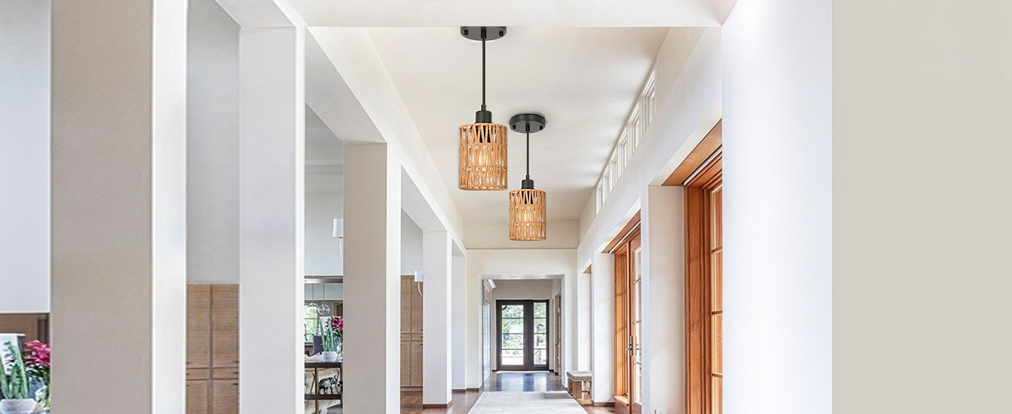 Boho Rattan Pendant Light for Kitchen Island (3)