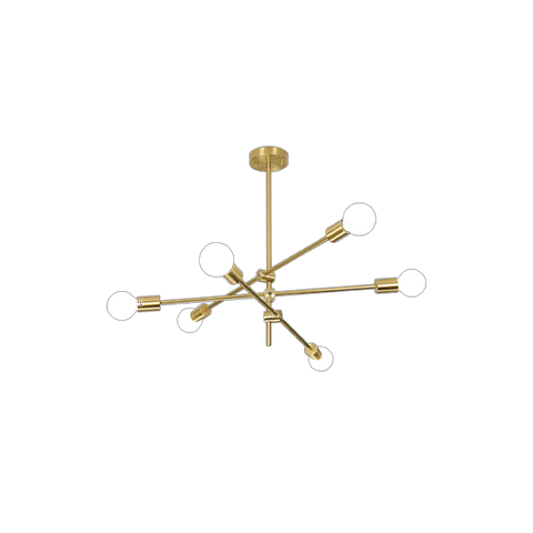 3-Colour LED Modern Pendant Light E27 Head 6 Bulbs