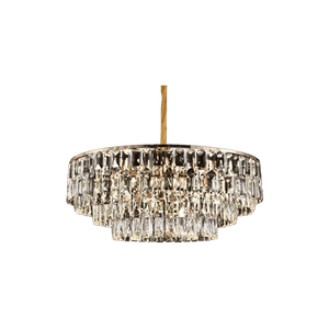 9207 Electroplated Iron LED Gold Modern Crystal Pendant Lamp E14 Head 550MM 750MM