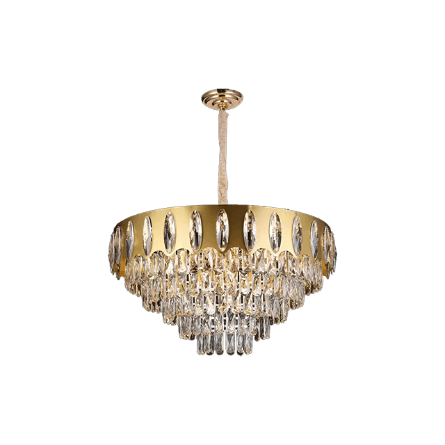 9209 Electroplated Iron LED Gold Modern Crystal Pendant Lamp E14 Head 400MM 600MM 750MM