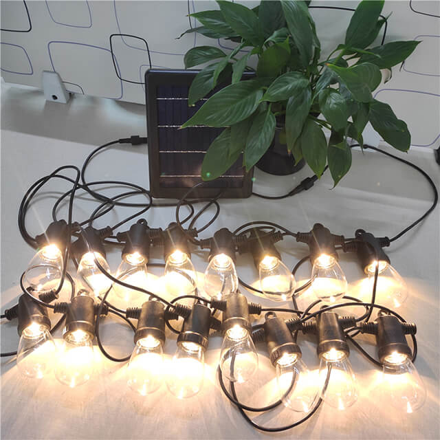 ABS Plastic Bulb Type And Decorative Solar Light String With Constant Light Control