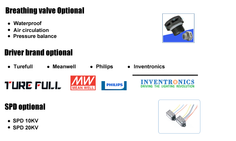 7. Optional installation of breathing valve LED European street lamp 30W 60W 100W 150W wholesale LED outdoor street lamp 2CCT optional