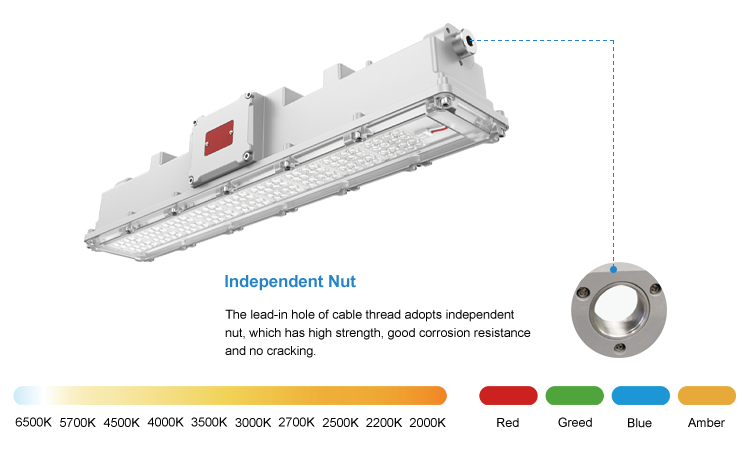 4. Adopt independent nut, high strength, good corrosion resistance and no cracking. China-made LED explosion-proof lamp wholesale modern explosion-proof lighting 60W 100W gray linear lamp LED3030