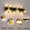 Black and Gold Bathroom Lighting Fixtures Over Mirror, Modern Vanity Lights Features 360 Rotatable Head, 3 Light Color Options Bathroom Vanity Light for Mirror, Bathroom 
