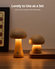 Wood Mushroom Lamp, LED Touch Bedside Mushroom Light, Portable Cordless Battery Lamp for Bedroom/Christmas
