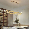 950Mm60+60W Two-Colour Light Source Stainless Steel + Crystal Decorative Lighting Chandeliers & Pendant Lights Interior Ceilings