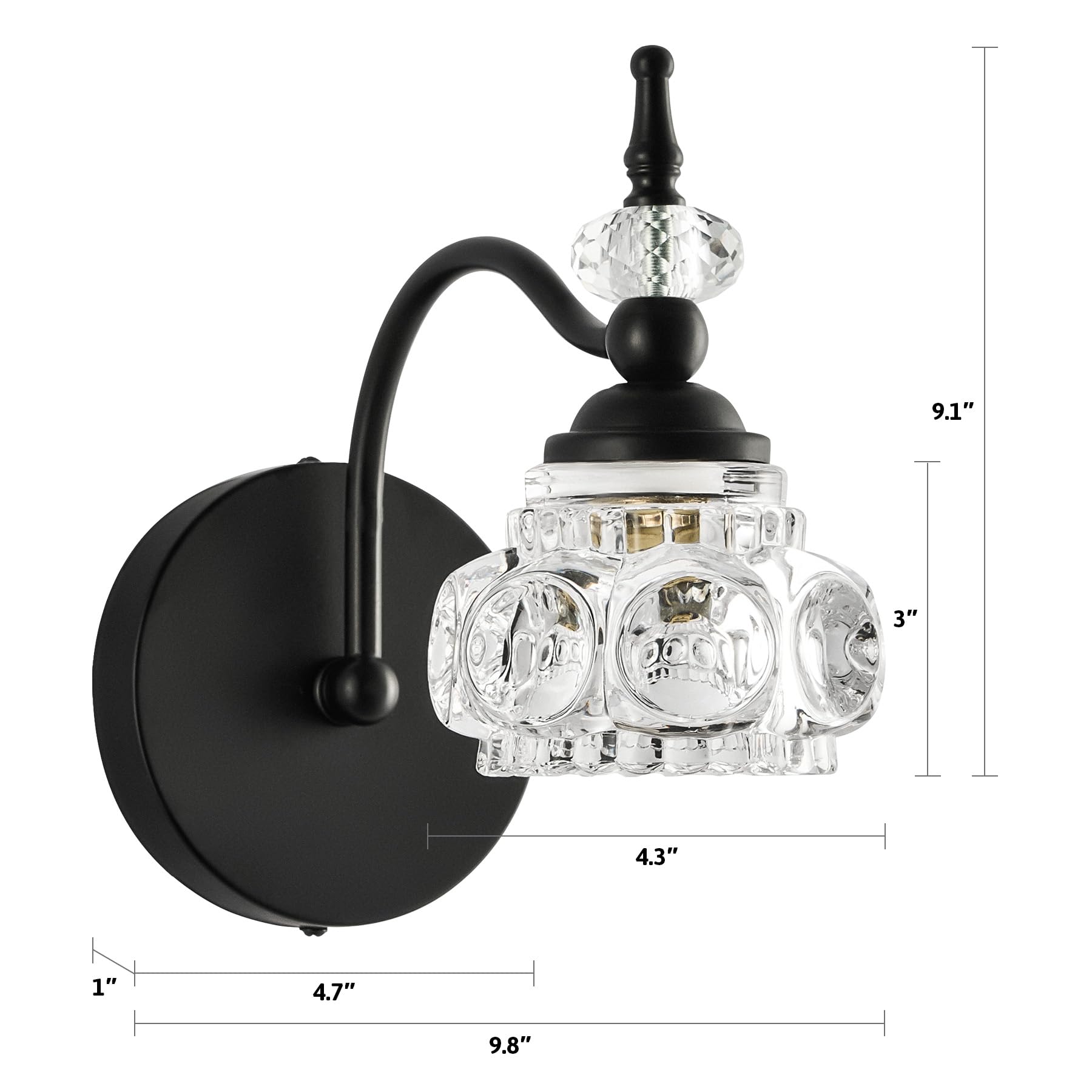  Bathroom Vanity Light Fixture, Bathroom Lights Over Mirror Black Vanity Lights, Modern Vintage Wall Lights for Bathroom Bedroom Hallway Entryway Living Room Corridor
