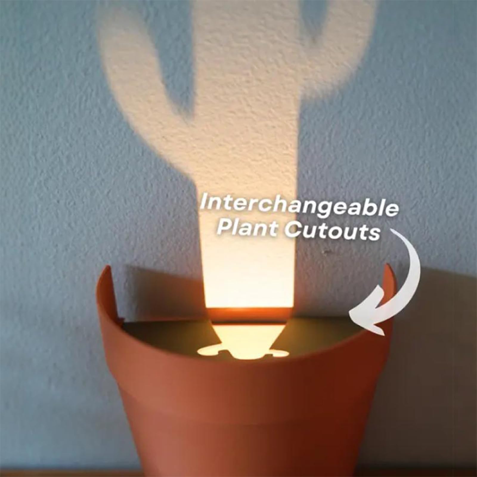  Light Projections Plant Pot Black Hole Projection Lamp with 7 Plant Accessories LED Glowing Potted Home Decor