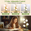 Vintage Flower Table Lamp for Home, 5 Lily of The Valley Desk Lamps 3 Color Modes Reading Lamp with G4 Led Bulbs for Bedroom, Living Room, Office 