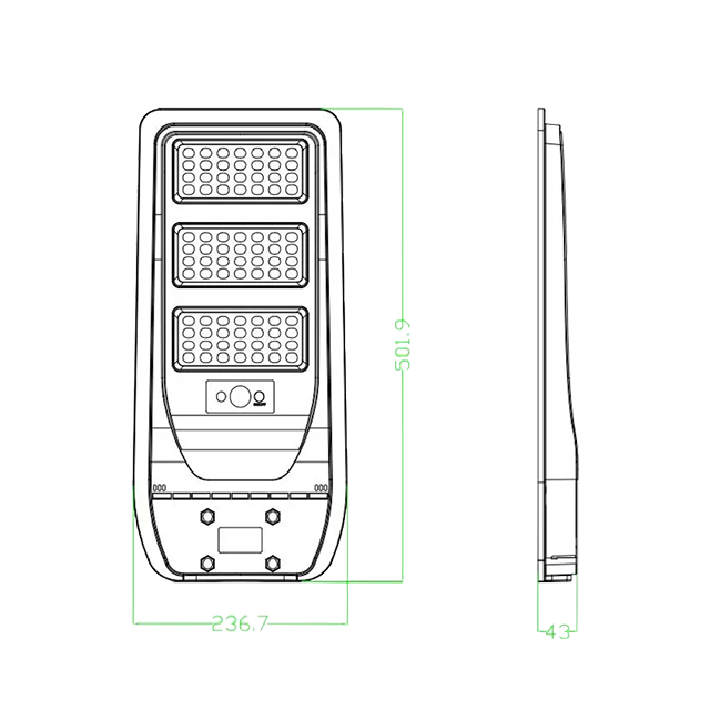 150W Integrated Solar Street Light 2700-6500K 5V 15W Solar Panel ABS Material
