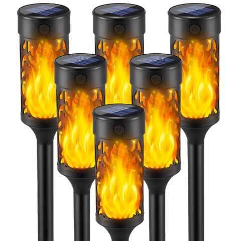 Solar Lights Outdoor Waterproof, Solar Tiki Torches with Flickering Flame, Solar Lights for Outside Decor, Solar Powered Outdoor Lights for Yard, LED Solar Garden Lights for Pathway Garden Decor Visit