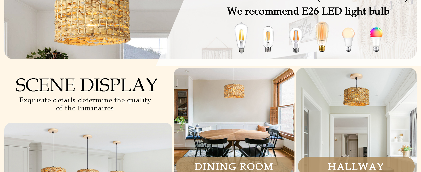 Rattan Pendant Light for Kitchen Island (5)